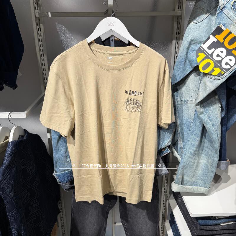 Lee正品2026春款男士字母印花纯棉短袖T恤LMT011868211000-A09724