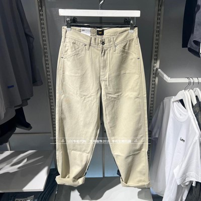 Lee拉链男士卡其色宽松牛仔裤