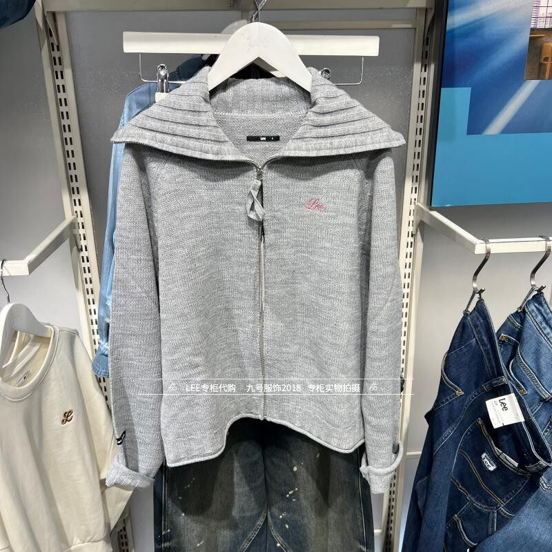 Lee正品 2025秋女士拉链时尚毛衣开衫外套LWT011258CUB00F-A09127