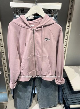 Lee正品 2025款女士绣标拉链连帽卫衣外套LWT011292207728-A09137