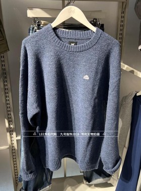 Lee正品 2025秋冬款男士圆领蓝色简约毛衣LMT011195101300-A09364