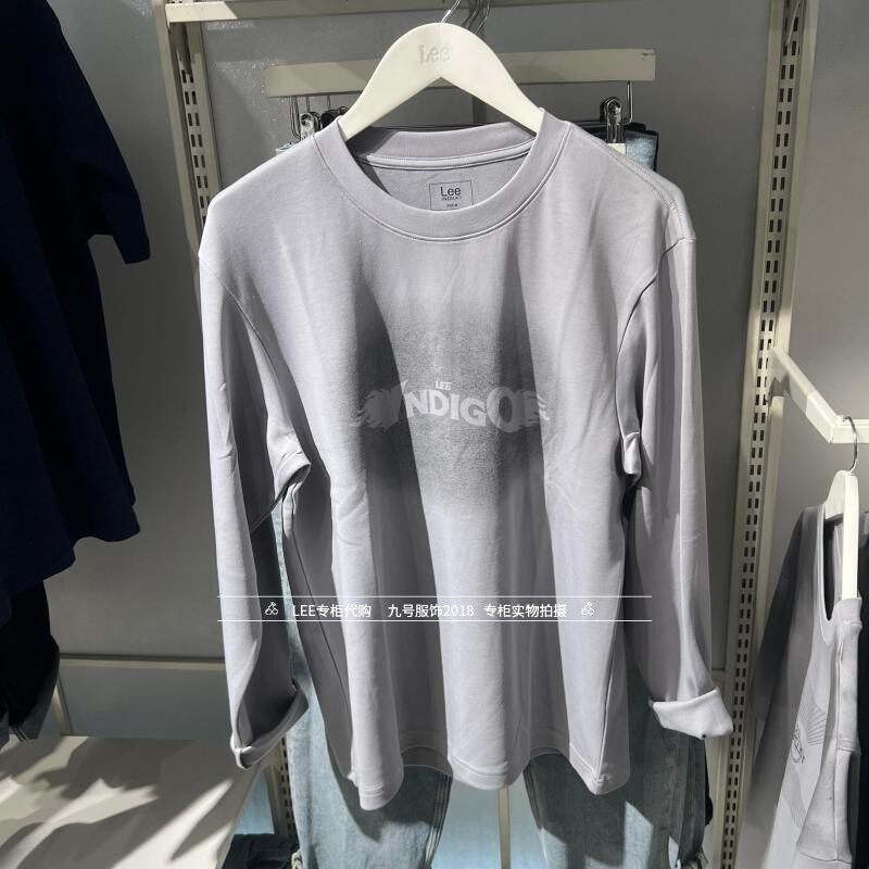 Lee正品2025新款男士圆领时尚印花长袖T恤LMT011309207710-A09127