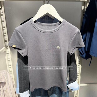 T恤LWT012536207647 lee正品 短袖 女士圆领绣标修身 A09728 2026新款