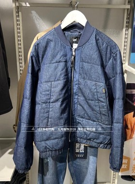 Lee正品 2025秋冬男士拉链原色牛仔羽绒服LMT0111116VG00F-A09349