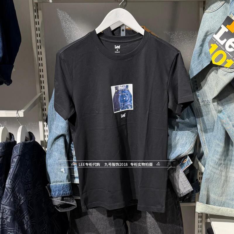 Lee正品2026春款男士圆领印花纯棉短袖T恤LMT011866211000-K11000