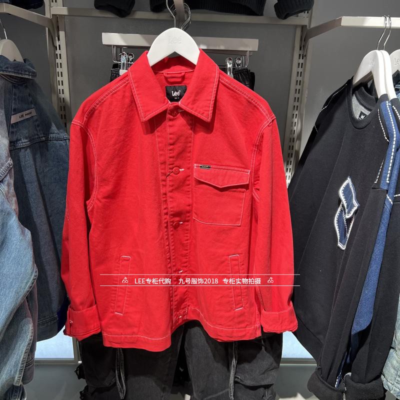 Lee正品2025春季男士正红色牛仔夹克外套 LMT010155201532-A07955