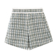 撞色流苏粗花格纹小A廓形休闲短裤 柜1299 摩系列 MBA1SOT017