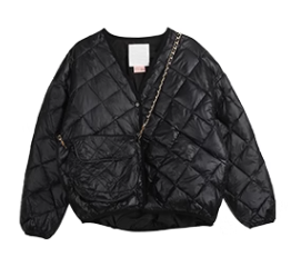 好系列秋冬时尚优雅保暖宽松绗缝羽绒服外套（无饰品）JVDJ825B