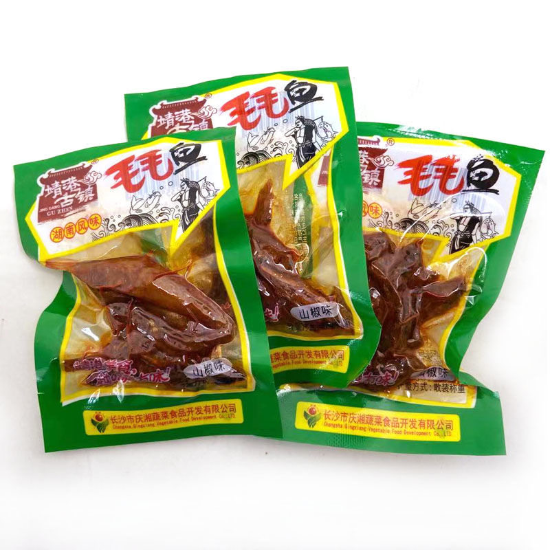 靖港古镇湖南特产毛毛鱼香辣味野山椒味鱼仔开袋即食休闲解馋零食