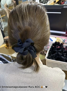 RURU东大门小众设计款蝴蝶结大肠发圈百搭简约丸子头发绳少女头绳