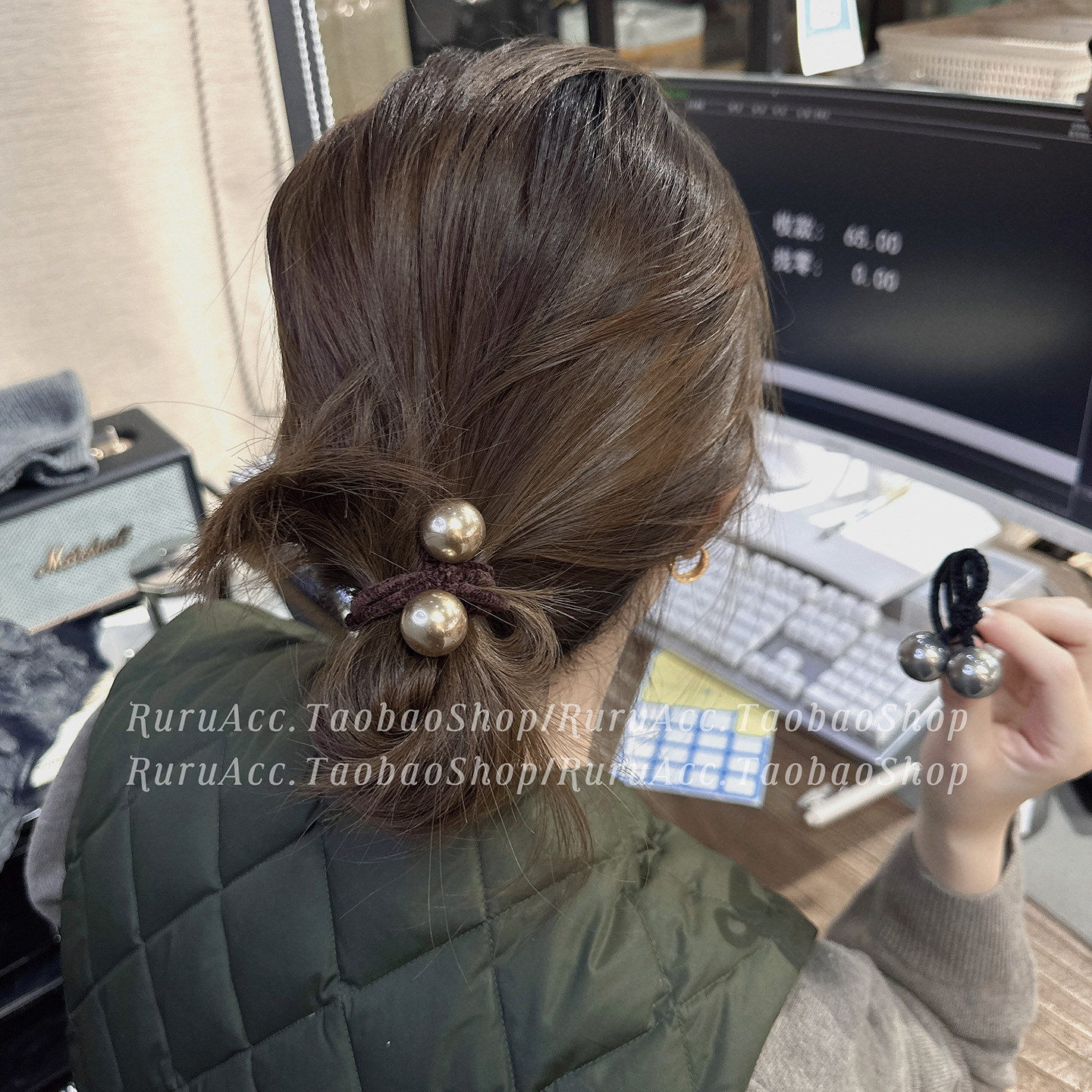 东大门百搭高弹力珠光球球头绳高级感基础扎发皮筋马尾丸子头发绳,饰品/流行首饰/时尚饰品新,发饰,淘宝优惠券,粉丝福利购,淘宝优惠卷