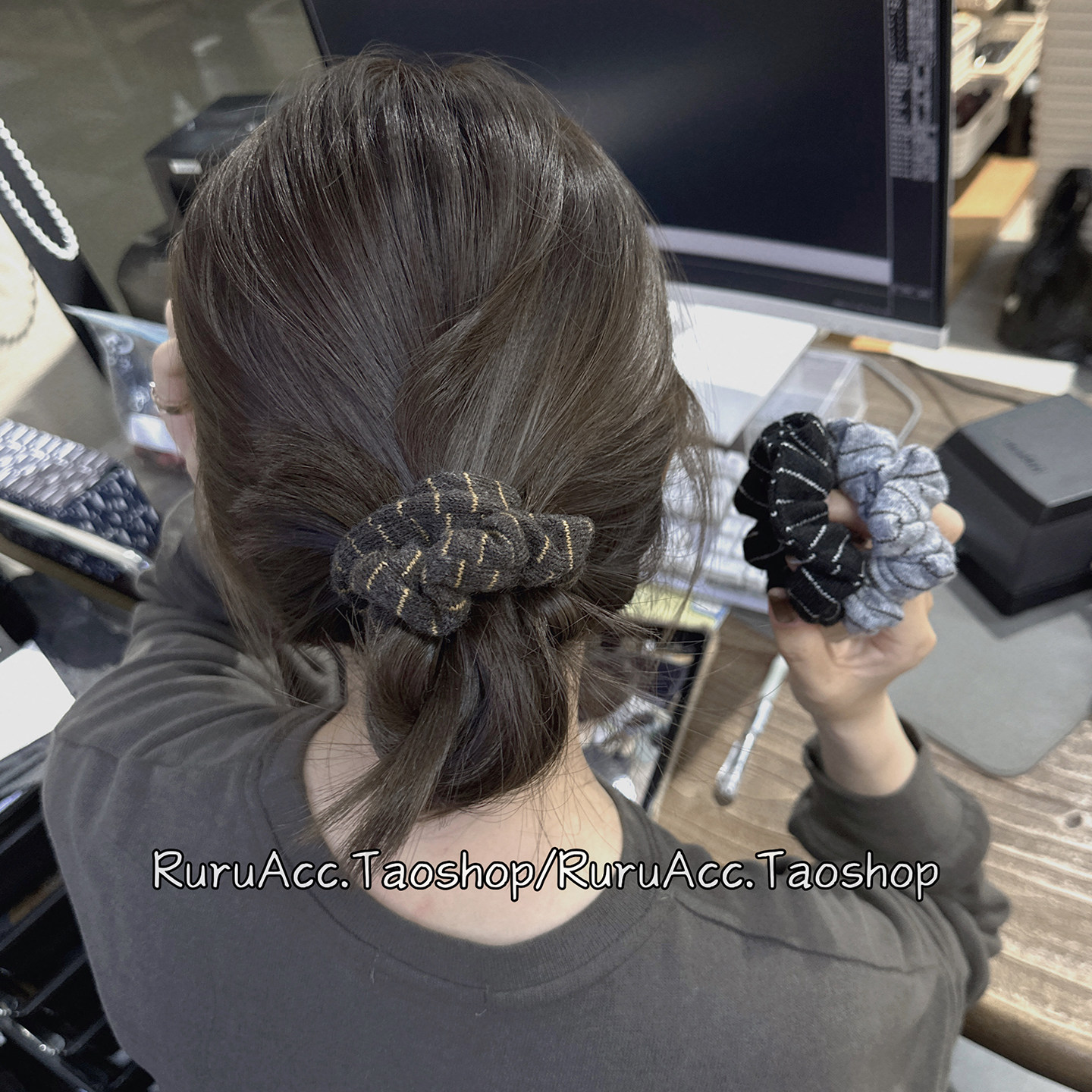 基础百搭毛线针织条纹大肠发圈小版韩系马尾丸子头发绳高级感头绳,饰品/流行首饰/时尚饰品新,发饰,淘宝优惠券,粉丝福利购,淘宝优惠卷