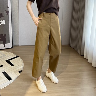 轻奢抗皱气质高腰显瘦宽松休闲九分奶奶裤 高货 女新款 哈伦裤