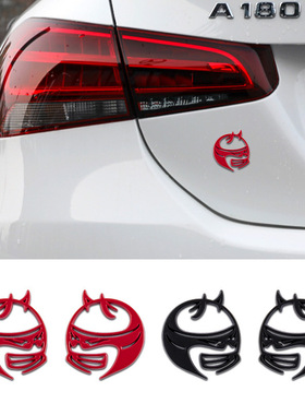 汽车恶魔车贴改装车用红色车身贴金属侧标尾标创意装饰贴