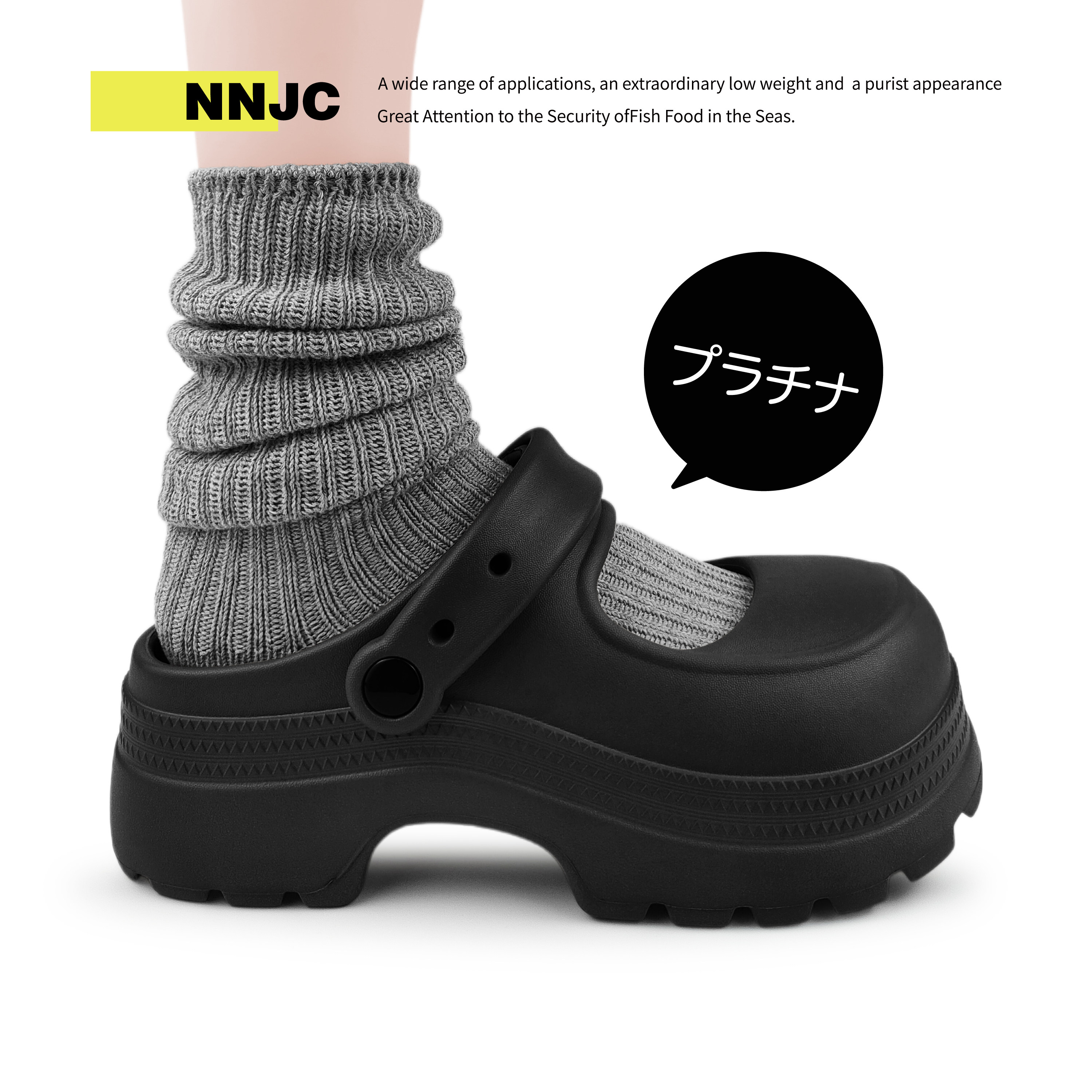 日系NNJC厚底EVA增高5cm复古玛丽珍单鞋一脚蹬半拖松糕凉鞋夏女
