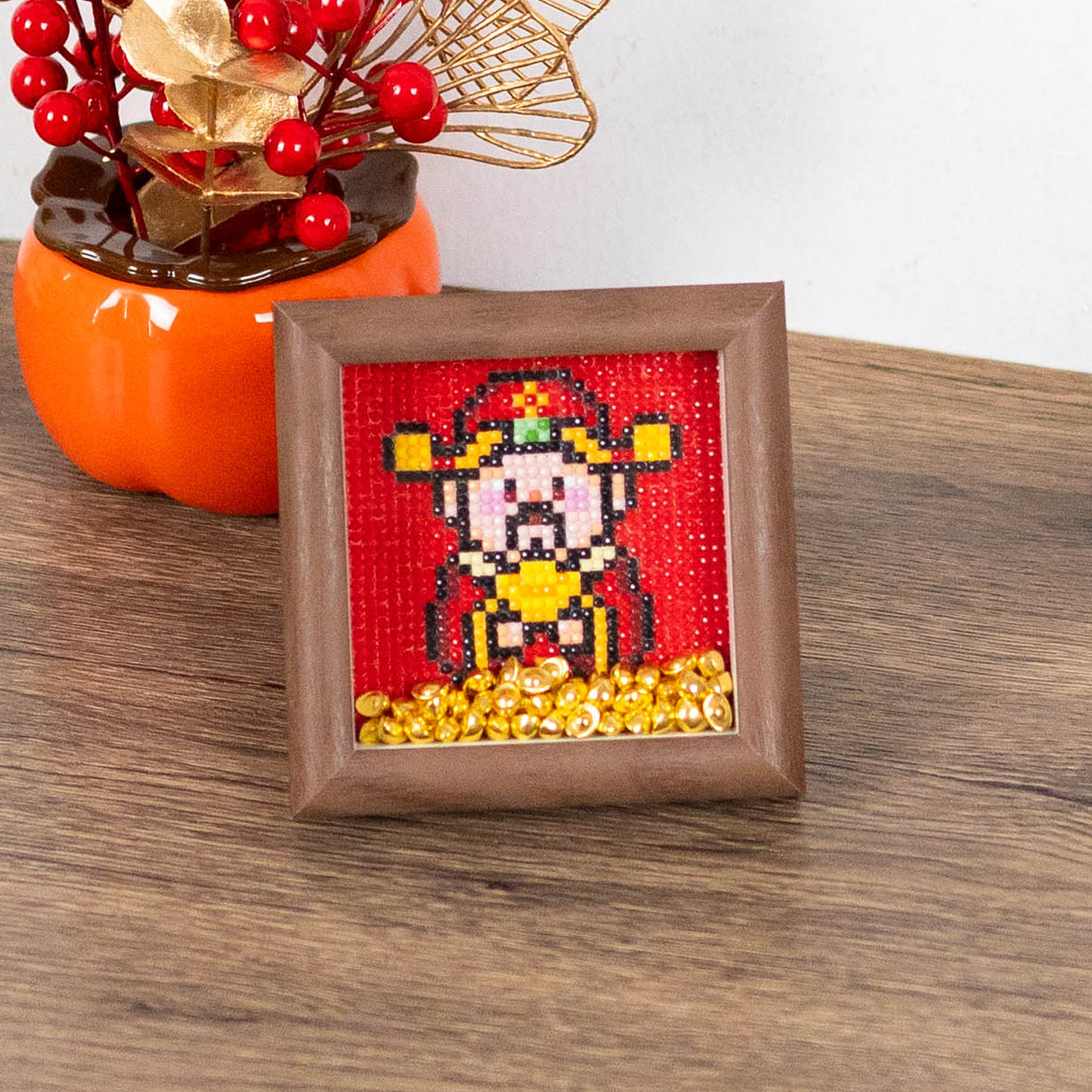 带框小财神钻石画摆件贴画中国风手工diy摆台书桌客厅元宝钻石绣,居家布艺,钻石绣,淘宝优惠券,粉丝福利购,淘宝优惠卷