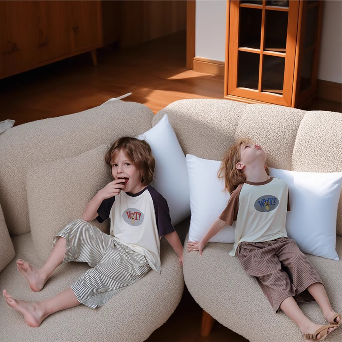 小黑托昵男童莫代尔家居服睡衣夏