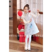 儿童新中式 女童国风连衣裙冬季 2025新款 夹棉背心裙小女孩旗袍裙子