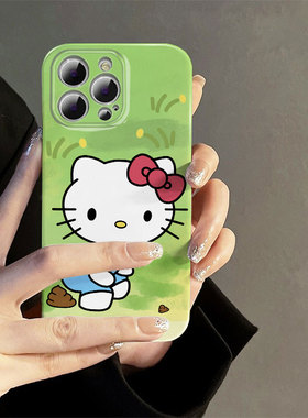 适用于iphone14promax苹果14手机壳11简约kt猫新款13/14pro的菲林壳xr网红情侣xs高级感12卡通创意个性防摔套