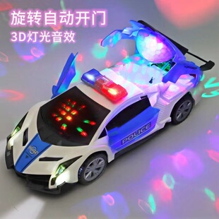 电动跳舞变形旋转万向警车男孩玩具抖音同款儿童小孩女孩小汽车跑