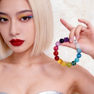 【虹遇】缤纷岛|原创彩虹多宝手串女13种天然材质渐变的幸运礼物