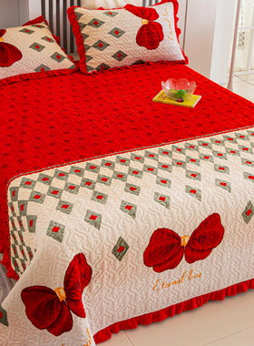 加厚牛奶绒床盖款单件新款冬季珊瑚绒榻榻米夹棉床单薄大炕盖床垫