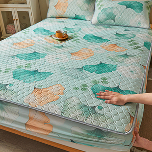 夏天乳胶凉席床笠罩三件套冰丝可水洗凉感学生宿舍单人床垫保护套