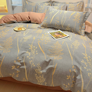 加厚全棉被套单件100纯棉磨毛被罩双单人学生四三件套床上1.5m2米