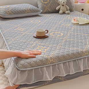 夏季乳胶凉席三件套床笠款冰丝凉席1.8m床垫可机洗空调软席子1.5m