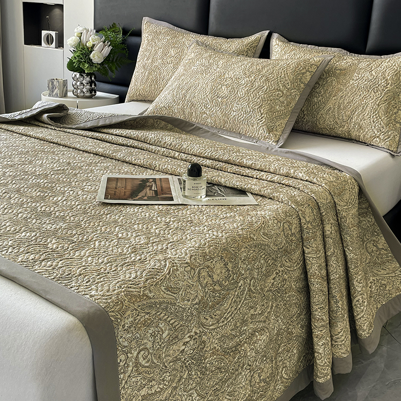 舒适贴身爆款6A抗菌水洗棉夹棉仿皱床盖新款加厚冬季居家保暖神器