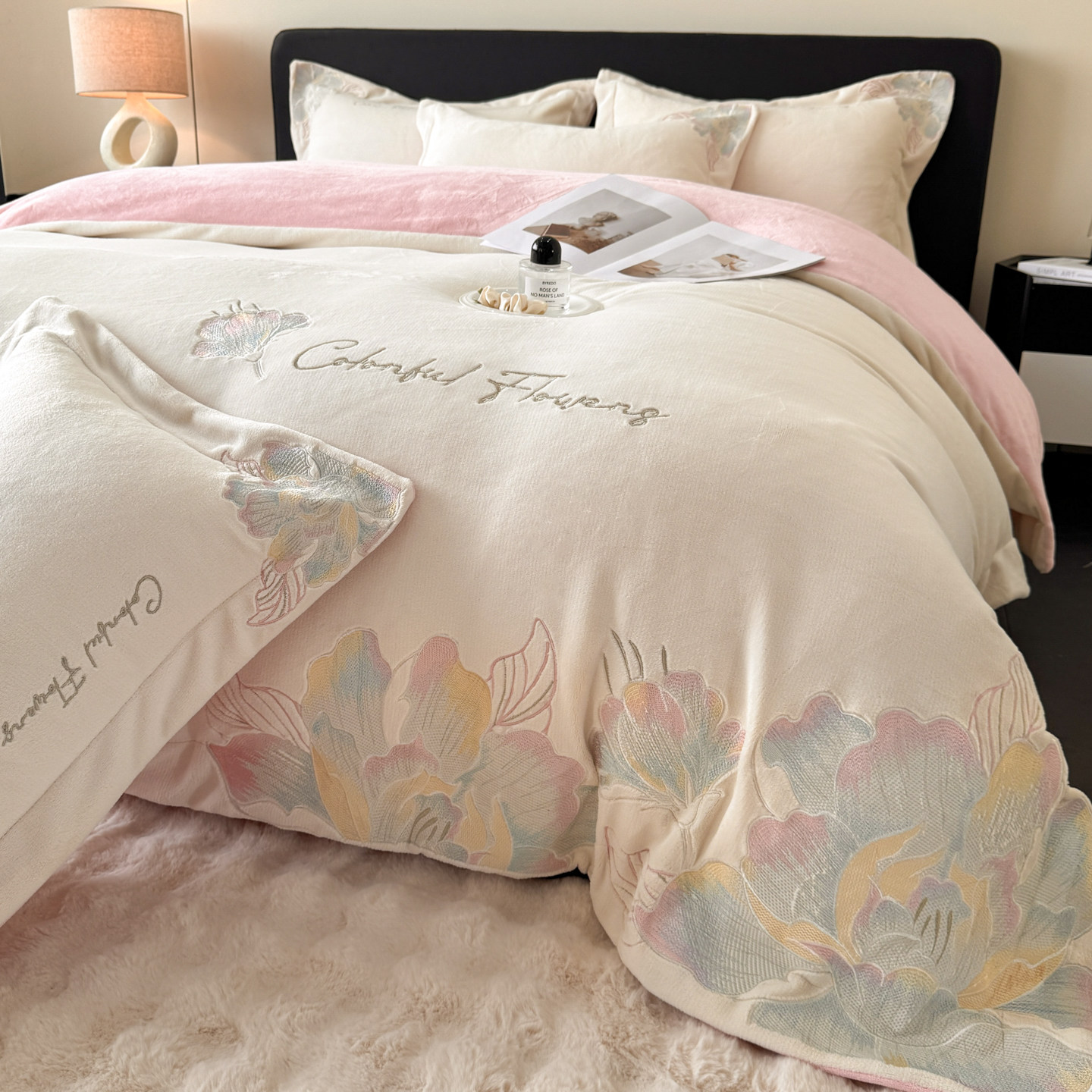 冬天四件套牛奶绒加厚保暖珊瑚绒被套床单床笠款双面加绒床上用品