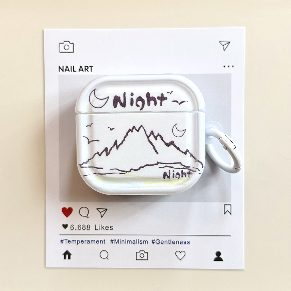 原创日落西山适用airpodspro2保护套airpodspro保护壳苹果三代耳机保护壳airpods3保护套airpods2/airpods4