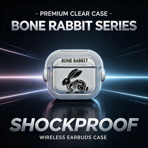 支架壳骷髅兔子适用AirPods Pro3耳机套AirPods4保护套新款二代耳机AirPods1/2/3代TPU耳机套保护壳支架ro2