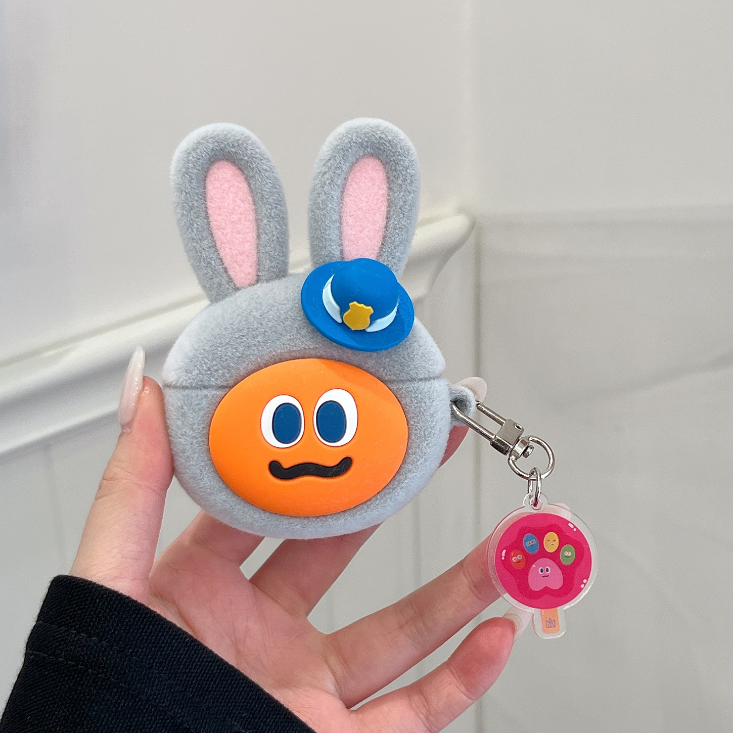 可爱植绒萝卜兔子适用airpodspro3保护套苹果耳机airpods4保护壳硅胶aipods3蓝牙耳机保护壳aipods pro2套