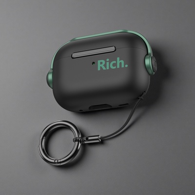 简约字母rich适用airpodspro3保护套airpodspro保护壳苹果三代耳机保护壳airpods3保护套airpods4