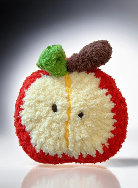 毛茸茸秋冬毛绒针织半颗苹果适用Airpods4保护套2/3代Pro华为耳机套Freebuds4通用5i耳机包收纳零钱包ins新款