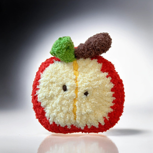 毛茸茸秋冬毛绒针织半颗苹果适用Airpods4保护套2/3代Pro华为耳机套Freebuds4通用5i耳机包收纳零钱包ins新款