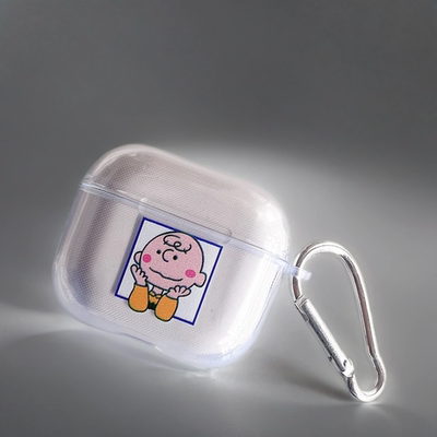 卡通查理适用于AirPods4透明保护套苹果无线蓝牙耳机壳pro3全包3代高级商务硅胶男女时尚潮流