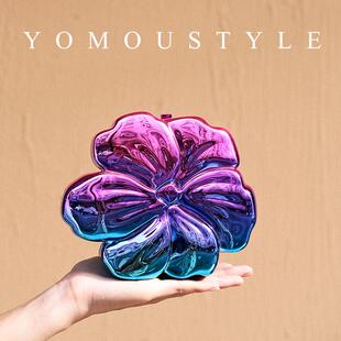YOMOU亚克力花朵宴会贝壳盒子链条迷你零钱口红花瓣手拿斜挎小包