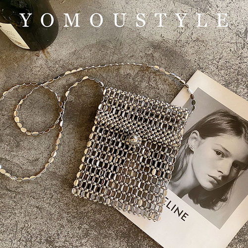 YOMOU手机包复古小闪亮手工编织