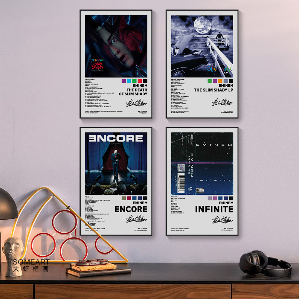 阿姆海报eminem痞子埃米那姆艾纳专辑封面墙贴图说唱嘻哈装饰挂画