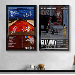 红辣椒乐队海报 red hot chili peppers 专辑封面家居摇滚装饰画