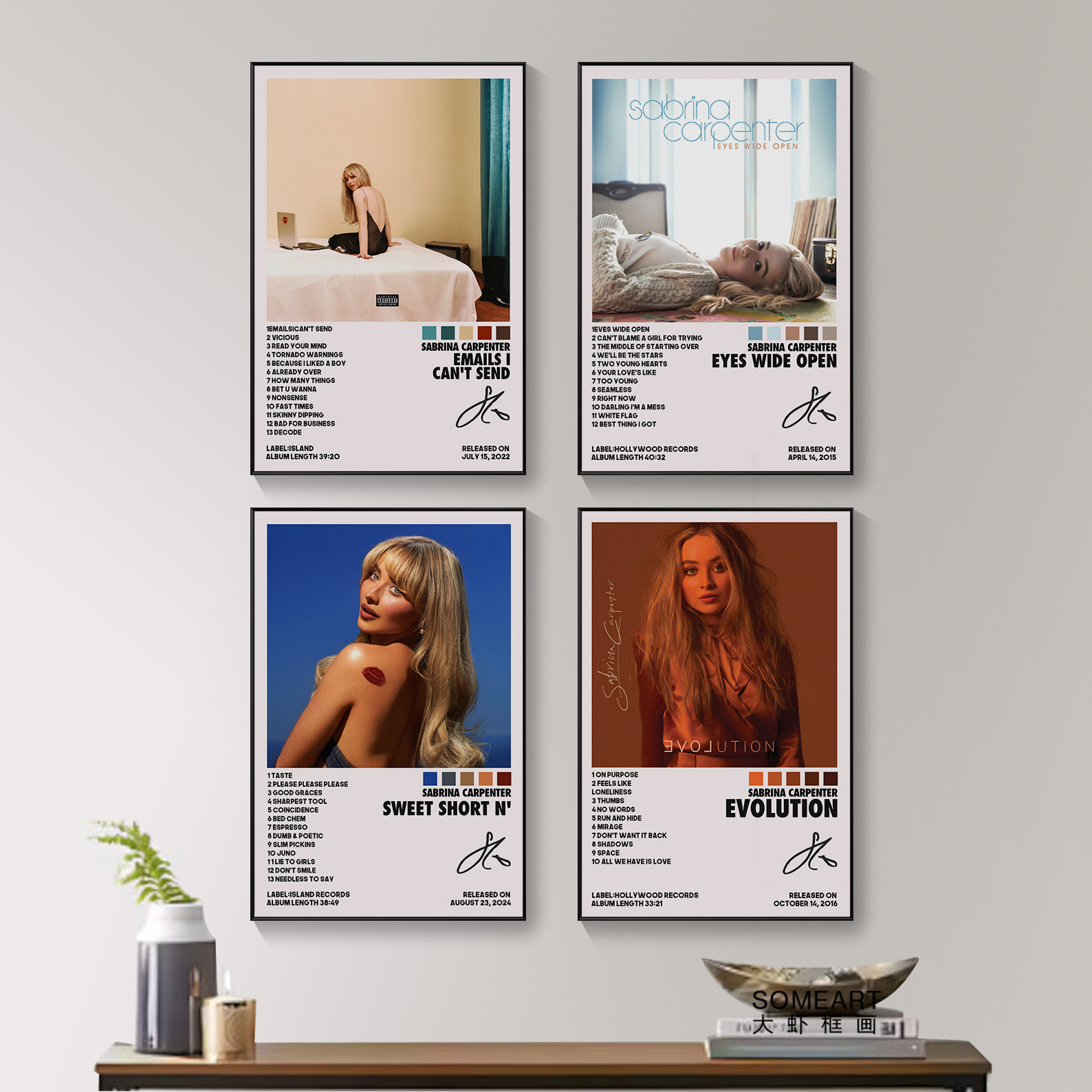 Sabrina Carpenter海报专辑封面歌手酒吧音乐装饰画卧室书房挂画