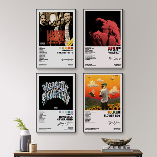 欧美嘻哈说唱专辑海报 Hiphop饶舌歌手rapper音乐封面墙贴纸挂画