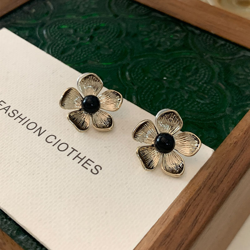 DSTYLE小众设计感质感花朵耳环女