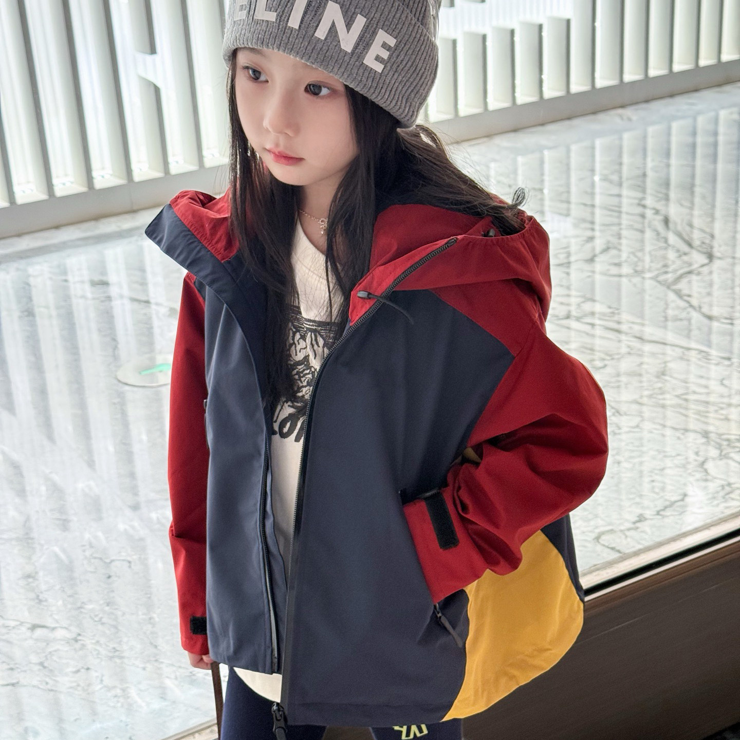 男女儿童  带帽  黑色 防水卫衣/绒衫