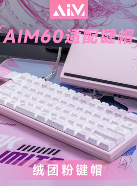 适配WOOTING60HE+/HEV2反色透明紫透雪女漫画pbt材质60配列键帽