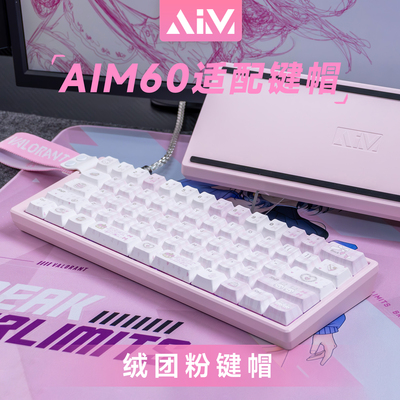 适配WOOTING60HE+/HEV2反色透明紫透雪女漫画pbt材质60配列键帽