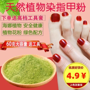 花粉凤仙花植物染包指甲小桃红海娜粉染指甲粉染头发红色儿童美甲