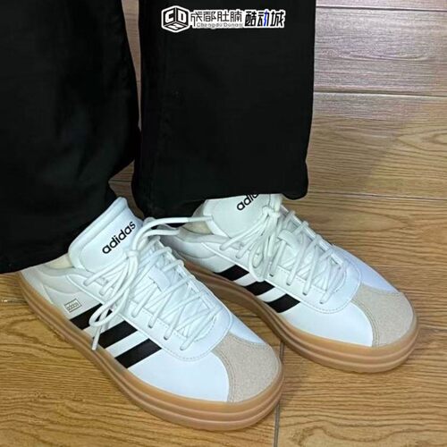 阿迪达斯VLCOURT BOLD男女同款运动休闲鞋厚底板鞋IH3083 KJ6857